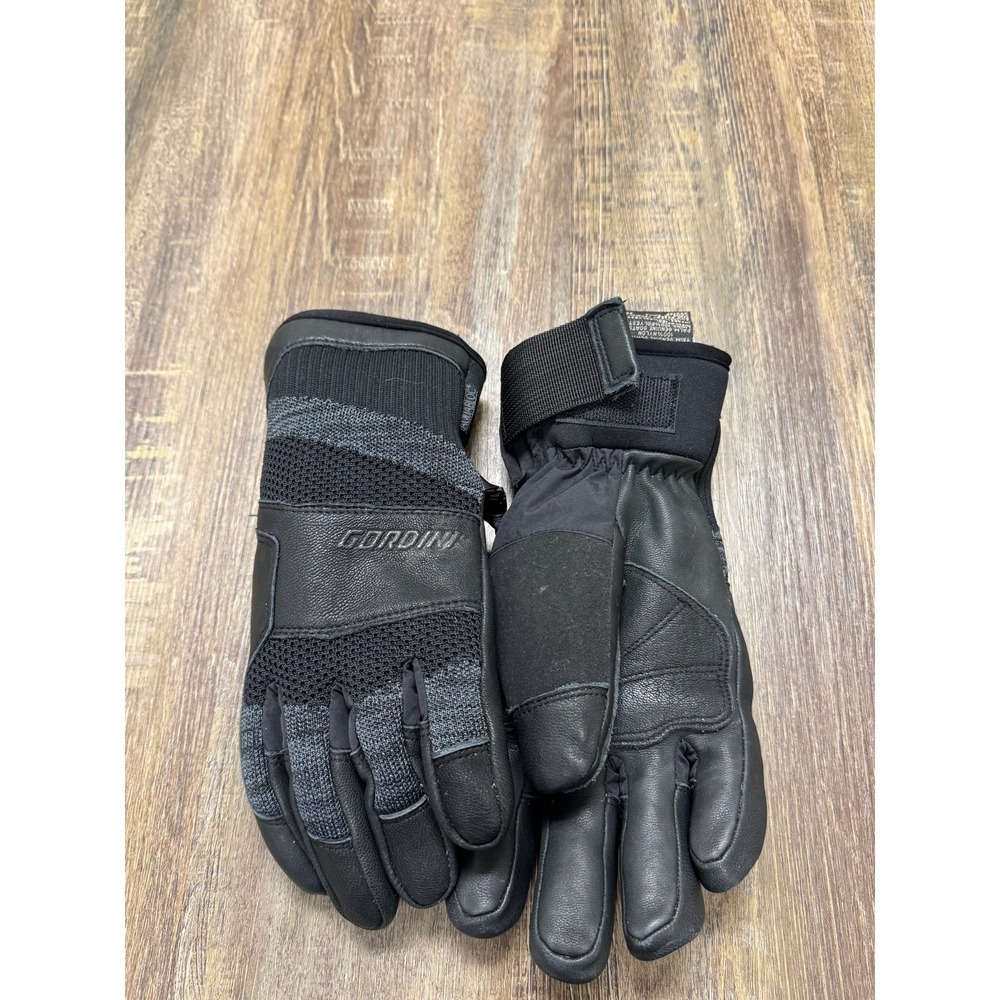 Gordini Camber‎ Mens Medium Ski Snowboard Gloves Black Gray Leather 4G4171